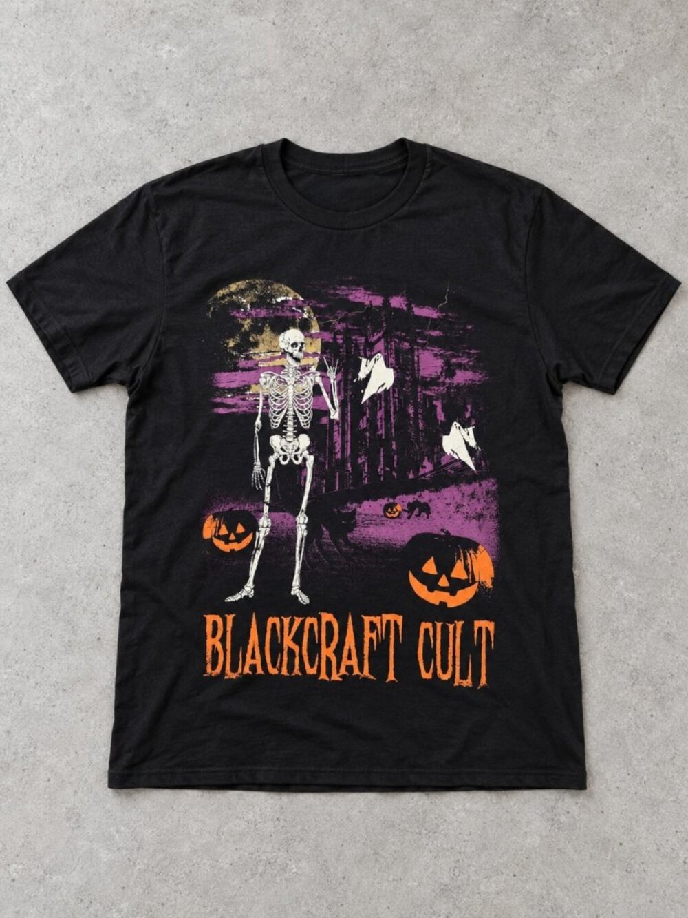 Blackcraft Cult Halloween Skeleton Black Gildan T-Shirt